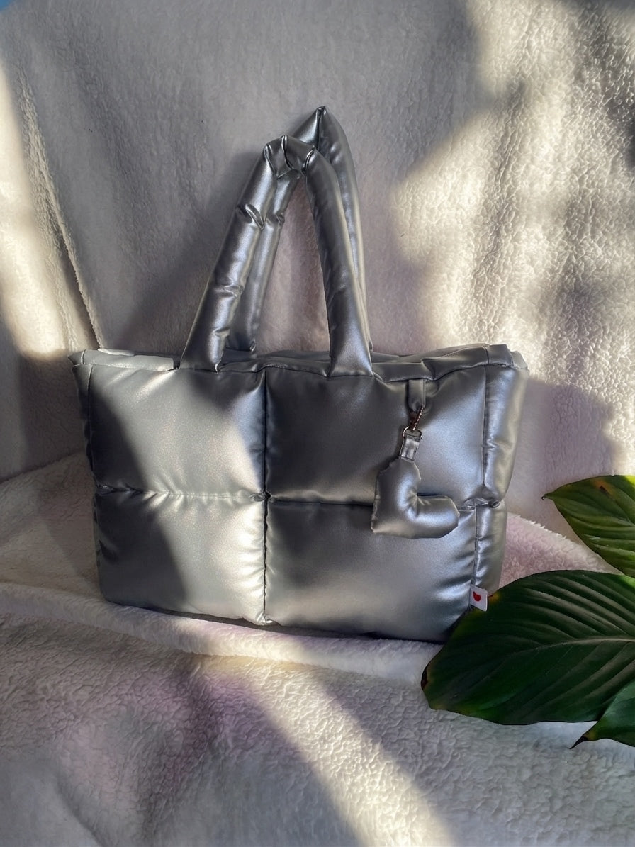 Maxi puffer Plata